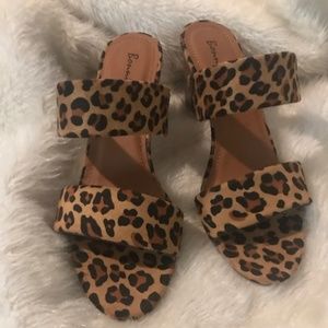 Faux Suede Leopard Print Heels